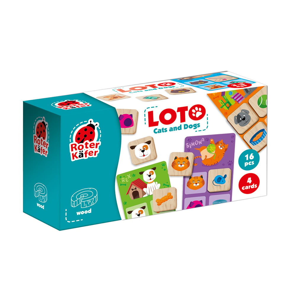 Розвивальна гра Roter Kafer Lotto Cats And Dogs, від 3 років (RW4011)